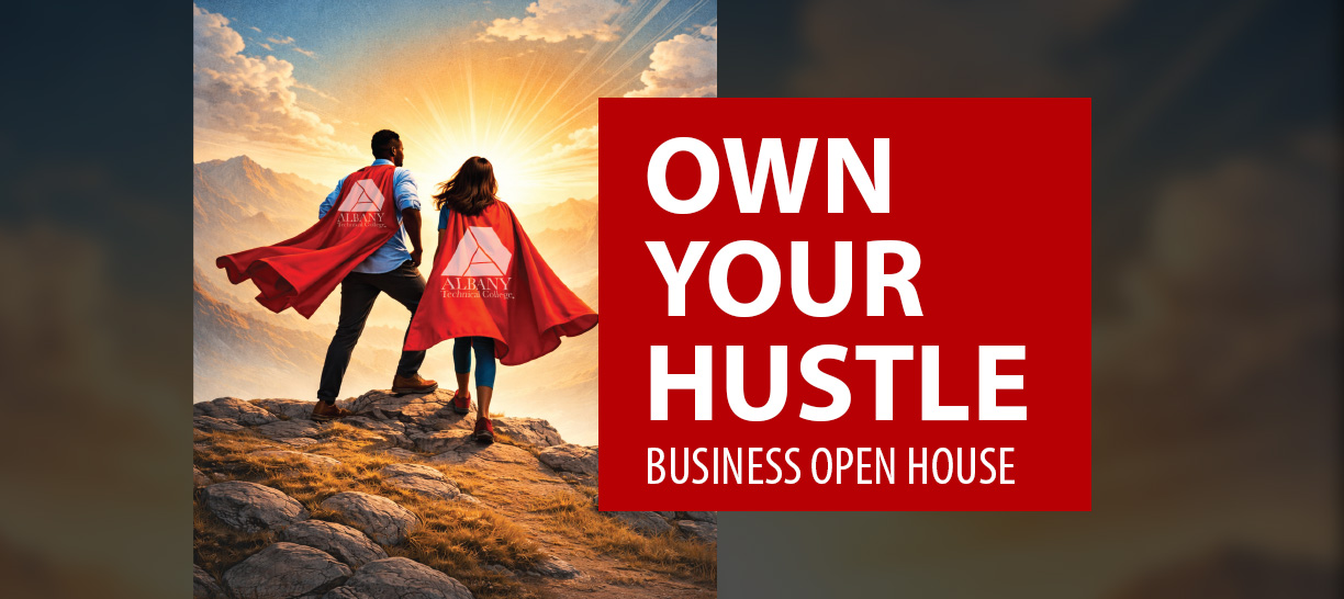 Own Your Hustle - Business Open House Graphic.